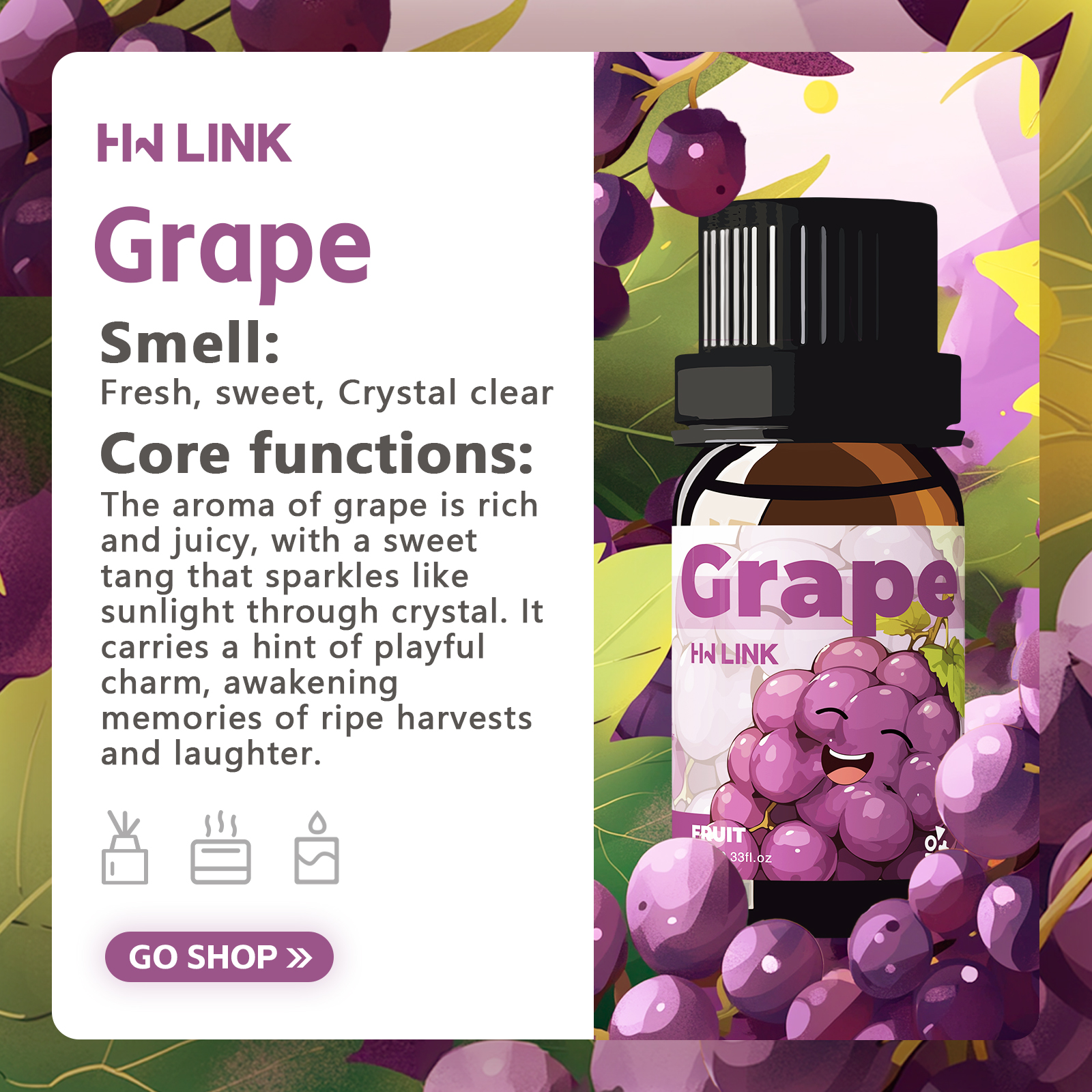 Grape Essential Oil 10ml  Grap - Fragrance Oil 10Ml ulasan dan harga