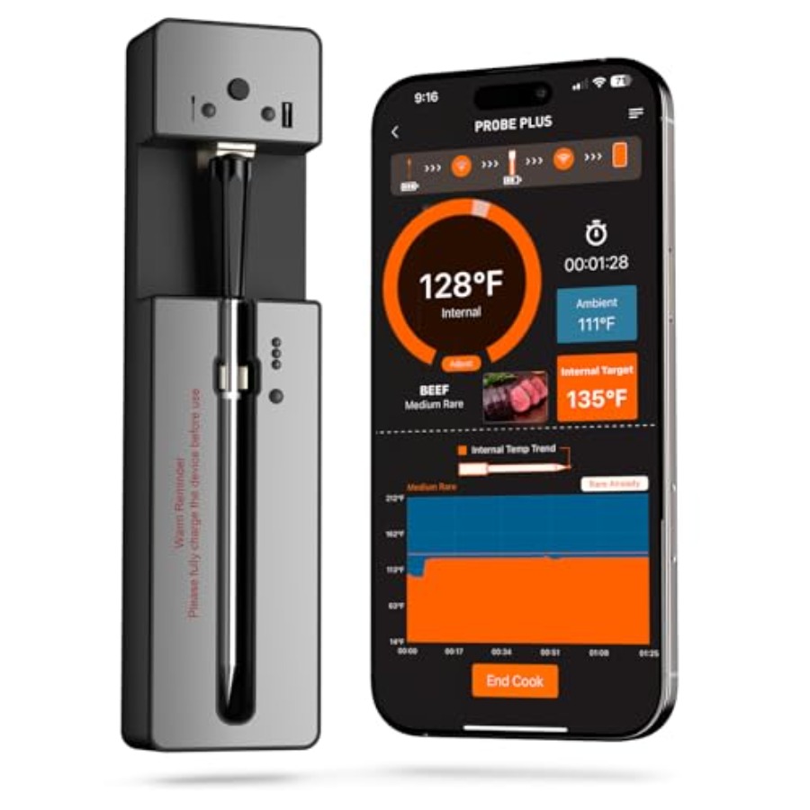 Upgraded Smart Bluetooth Wirel - Digital Thermometer Probe ulasan dan harga