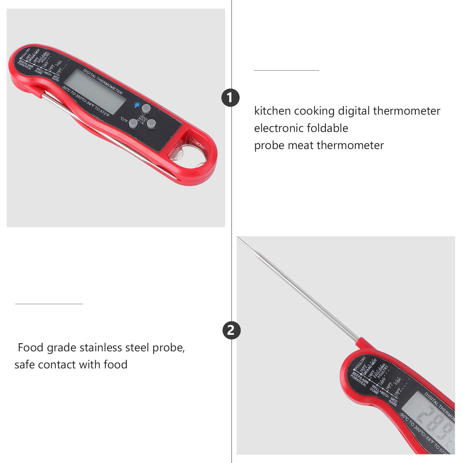 1Pcs Digital Meat Thermometer  - Digital Thermometer Probe ulasan dan harga