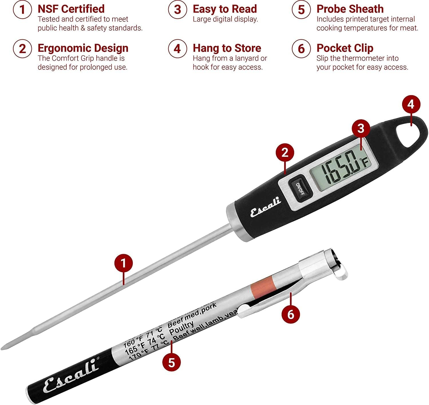 Digital Meat Thermometer with  - Digital Thermometer Probe ulasan dan harga