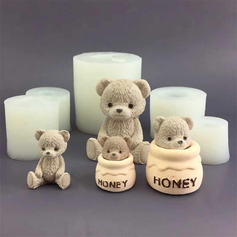 Cute Bear Honey Jar Silicone C - Candle Supplies Shop ulasan dan harga